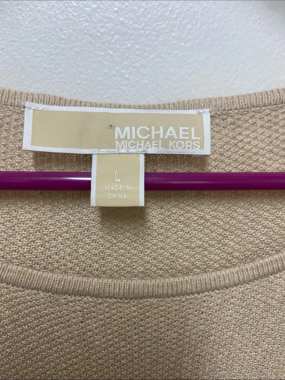 Michael Kors Tan Lightweight Knit Pullover